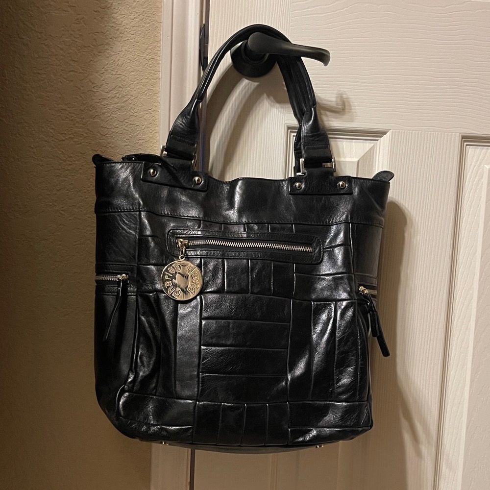 Charles David Black Leather Bag